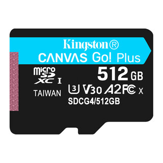 金士顿（Kingston）microSD CANVAS GO Plus内存卡适配大疆pocket3 action4 5Pro 512GB