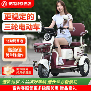 Anluqi on road riding electric tricycle for women, small household pick-up and drop-off for children, electric tricycle for the elderly, leisure transportation tricycle, 60v/1000w/full standard genuine 22a lithium battery 100 miles