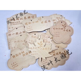 Yong huan 10 pieces of custom-made wooden hanging tags for school arbor day tags, tree adoption tags, plant tags, name cards, random mixed 10 pieces