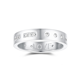 Apm monaco star style morse code series love morse code ring plain ring 925 silver pair ring