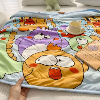 Fantasy washed cotton children's quilt cartoon kindergarten nap quilt summer air-conditioned quilt cover blanket baby quilt core little monster 110x145cm