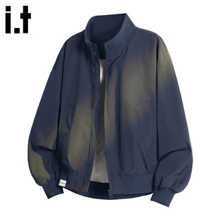 Chocoolate it trendy brand bomber jacket men's 2025 autumn and winter new trendy brand loose stand-up collar jacket youth baseball uniform navy blue l recommended 120-135jin jin equals 0.5 kg