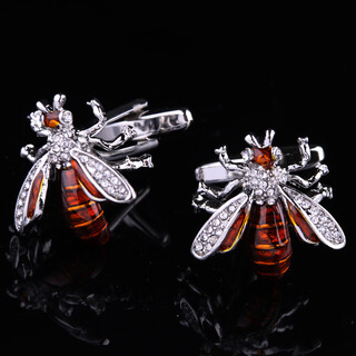 The industrious little bee cufflinks, shirt buttons, cufflinks, cufflinks, men's cuffs, french shirt cufflinks, men's and women's gift boxes, the industrious little bee cufflinks