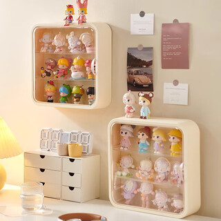 Mppmck blind box storage display wall-mounted bubble mart display box display wall-mounted storage rack transparent hand bean paste powder wall hanging no punching (installed) 1 piece