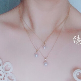 Pearl pendant, seawater melon seed buckle, gold round shape, strong brightness, versatile and exquisite, freshwater 5a 18k gold single pendant without chain, 8.5-9mm