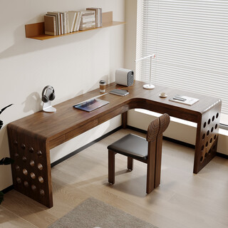 Yuhao living room solid wood light luxury hole table leg corner desk study minimalist reading study table with drawer home desk size and color support customization