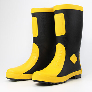 New lightweight fire fighting training boots, competition rain boots, water boots, non-slip rescue training boots, high waterproof rain boots, fire fighting boots, fishing shoes, rubber shoes, yellow lightweight training boots 41