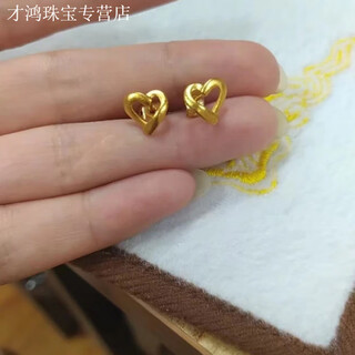 Kzd old phoenix 999 yili jinsha love earrings/light pearl earrings kzd love earrings