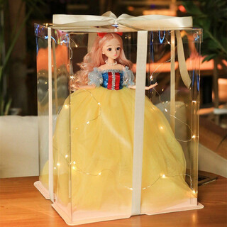 Shantou lincun yitian doll gift box set birthday gift glitter wedding dress doll play house doll girl toy nan xi (transparent gift box)