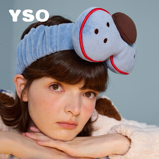 Yso cool cat series single product peripherals 2025 autumn and winter new plush headband for washing face and washing, wide edge, non-slip, sky blue 1 piece