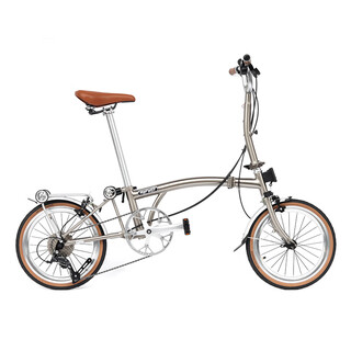 Kafeidi 16-inch 9-speed three-folding bike xiaobu folding bicycle ultra-light and portable urban commuting parent-child retro subway brushed silver-silver with/m handlebar 9-speed 16-inch