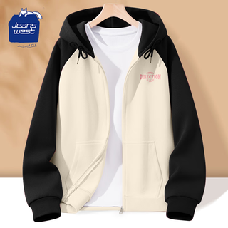 Jeanswest club jeanswest patchwork contrasting raglan cardigan sweatshirt women's thin loose jacket ins trend lazy style top