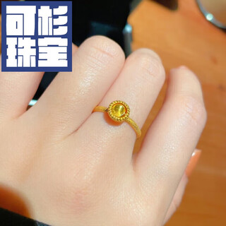 Keshan 18k gold transfer bead ring cat eye women's life style versatile simple timely transfer ring 925 silver set