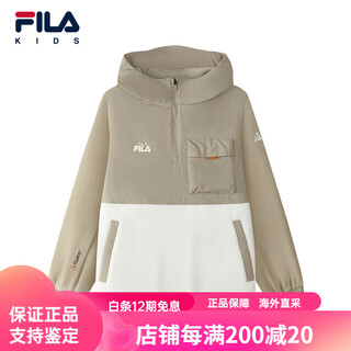 Fila kids fila children's clothing boys' sweaters 2025 winter new children's loose velvet hooded tops miiya brown-lk m 170c