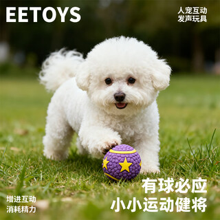 Eetoys small four-star ball dog sound toy fun interactive teeth cleaning training companion relieve boredom pet supplies