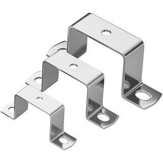 Fengji 304 stainless steel square cassette hole riding card u-shaped square tube buckle hoop ohm right angle bracket 20*20 (2 pieces)