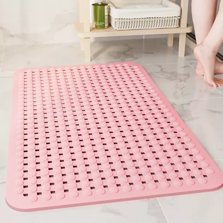 Yusenyi bathroom anti-slip mat shower bathroom bath special foot mat hotel bathtub waterproof mat toilet anti-fall floor mat twill bubble light pink 36x70cm