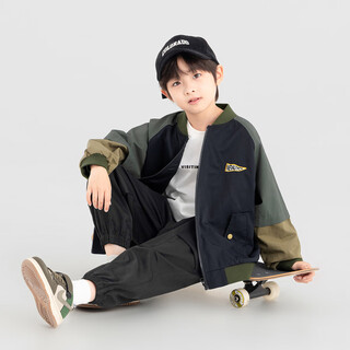 Duojia boys casual jacket 2025 spring and autumn american retro baseball uniform top children's trendy contrast color work jacket