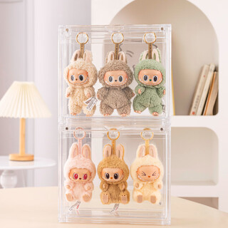 Jokooan pendant display stand is suitable for the 1st, 2nd and 3rd generations of labubu hanging storage rack, transparent blind box, vinyl doll dust-proof box, transparent two-pack, hanging display - high transparency and thickening