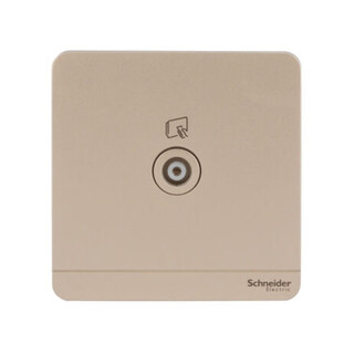 施耐德绎尚系列薄暮金单联75Ω电视插座 （直通贯穿连接型）E8331TV_WG_C1 单联电视插座 绎尚金