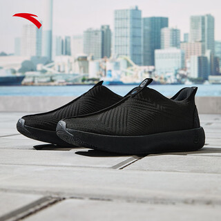 Anta free shoes丨sports shoes for men autumn new cushioning soft sole commuting and driving black dirty-resistant cloth shoes