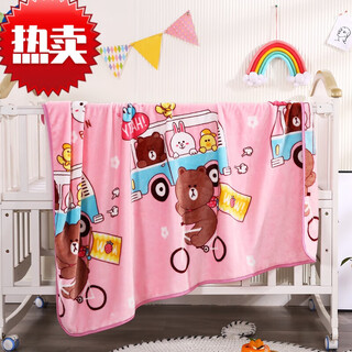 Famous high-quality blanket baby blanket for children and infants casual cartoon farai velvet car for mother and baby store kindergarten milk powder store gift brown bear 100*130cm+ gift box