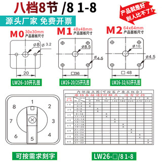 Switch on 8 sections (1-8 gears) 63a (panel_m2_64x64mm)