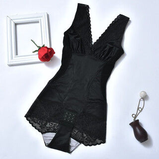 Tingmei body shaping bra women's abdominal control one-piece waist shaping tight seamless postpartum body removal carved crotch body beautification black (triangular buckle style) l (recommended 111-125 jin jin is equal to 0.5 kg)