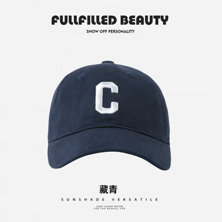 Somubay children's baseball cap spring and autumn baby hat boys and girls fashionable c letter peaked cap casual versatile hat navy blue recommended for 2-7 years old_one size (48-53cm)