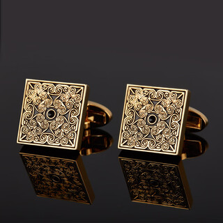 Lieshang french shirt suit cufflinks men's light luxury business shirt cufflinks simple fashion gift box (gold) auspicious pattern cufflinks
