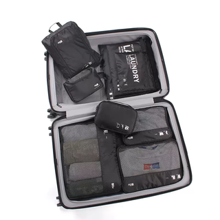 Yusenyi travel storage bag 9-piece set business trip clothes travel clothing storage bag underwear shoes suitcase black 9-piece set