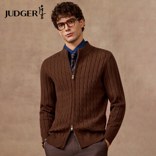 Judger 650g heavyweight judger men's sweater cardigan old money style 2025 autumn and winter new style including wool warm jacket
