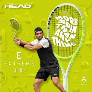 Head youth and children's tennis racket extreme jr full carbon professional racket 26 inches, including rubber shock absorber