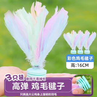 Duweck feather shuttlecock sports special kick-resistant keys for children and elementary school shuttlecock competitions rainbow color three pack