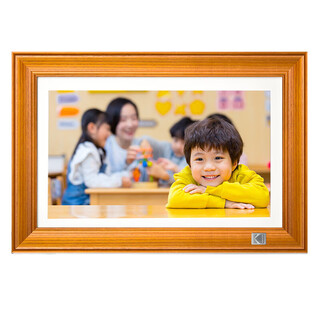 柯达（Kodak）10英寸电子云相册高清图片视频播放器远程传照片实木相框大 14.1寸触屏WIFI款原木色32G内