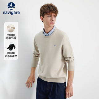 Navigare italian small sailing ship 25 autumn and winter new men's fake two-piece sweater with shirt collar sweater 1144015303