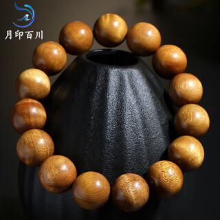 Yueyin baichuan golden phoebe bracelet for men and women high density buddha beads rosary beads and play bracelet about 15mm