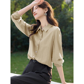 Mohan yimei french texture slim shirt tops for women 2025 autumn new age-reducing temperament women's tops