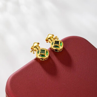 Xuping xuping jewelry pan shengfu women's new new chinese style retro style money bag earrings earrings x000933229 green girls