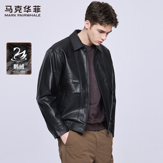 Mark huafei goose down work jacket men's 2025 autumn and winter new american pu leather lapel warm jacket 7006 black 001 m 170