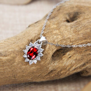 Shimei ruby sterling silver pendant earrings ring bracelet set women's 925 silver inlaid garnet ruby necklace pendant