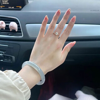 Chow tai fook jade bracelet ice jade bracelet girls jade bracelet peace bracelet for girlfriend, wife gift for chinese valentine's day, inner diameter 54-55mm + gift box