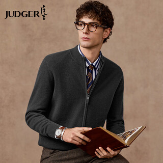 Judger 100% sheep wool judger men's wool cardigan 2025 autumn and winter new half turtleneck zipper sweater jacket