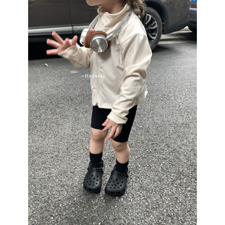 He&memetwo three cubs children's crocs super q versatile baotou beach sandals parent-child series black 17 inner length cm_(29 code)