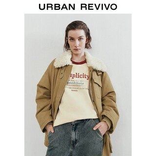 Ur2025 new winter women's casual retro workwear style lamb fur collar down jacket uyl150036