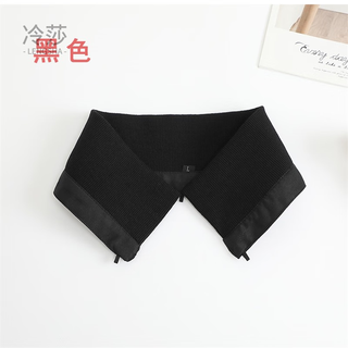 Luxury down jacket collar anti-dirty artifact accessory covered collar replacement threaded protective cover cotton clothes collar protector knitted fake collar black + free thread pack button 3xl