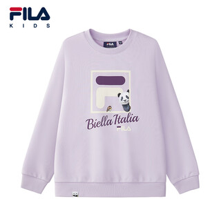 Fila children's clothing panda pullover sweatshirt 2025 autumn new style for boys and girls, middle and large children spring and autumn clothing authentic sonic purple-pvt regular style 110 cm