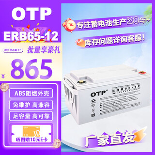 OTP ups不间断电源 12v65ah免维护铅酸蓄电池 应急电源 光伏储能 直流屏 UPS蓄电池  ERB65 -12
