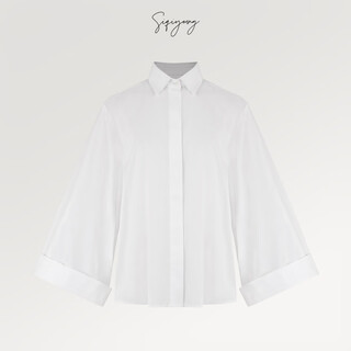 SIQIYOUNG杜赛画廊-斗篷式宽松衬衣 白色 均码 F