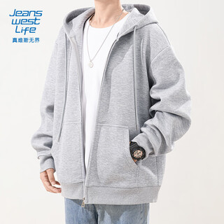 JEANSWEST LIFE真维斯卫衣男开衫连帽外套春秋厚实透气拉链上衣少年街头潮流衣服